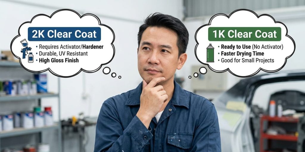 2k clear coat vs 1k clear coat automotive